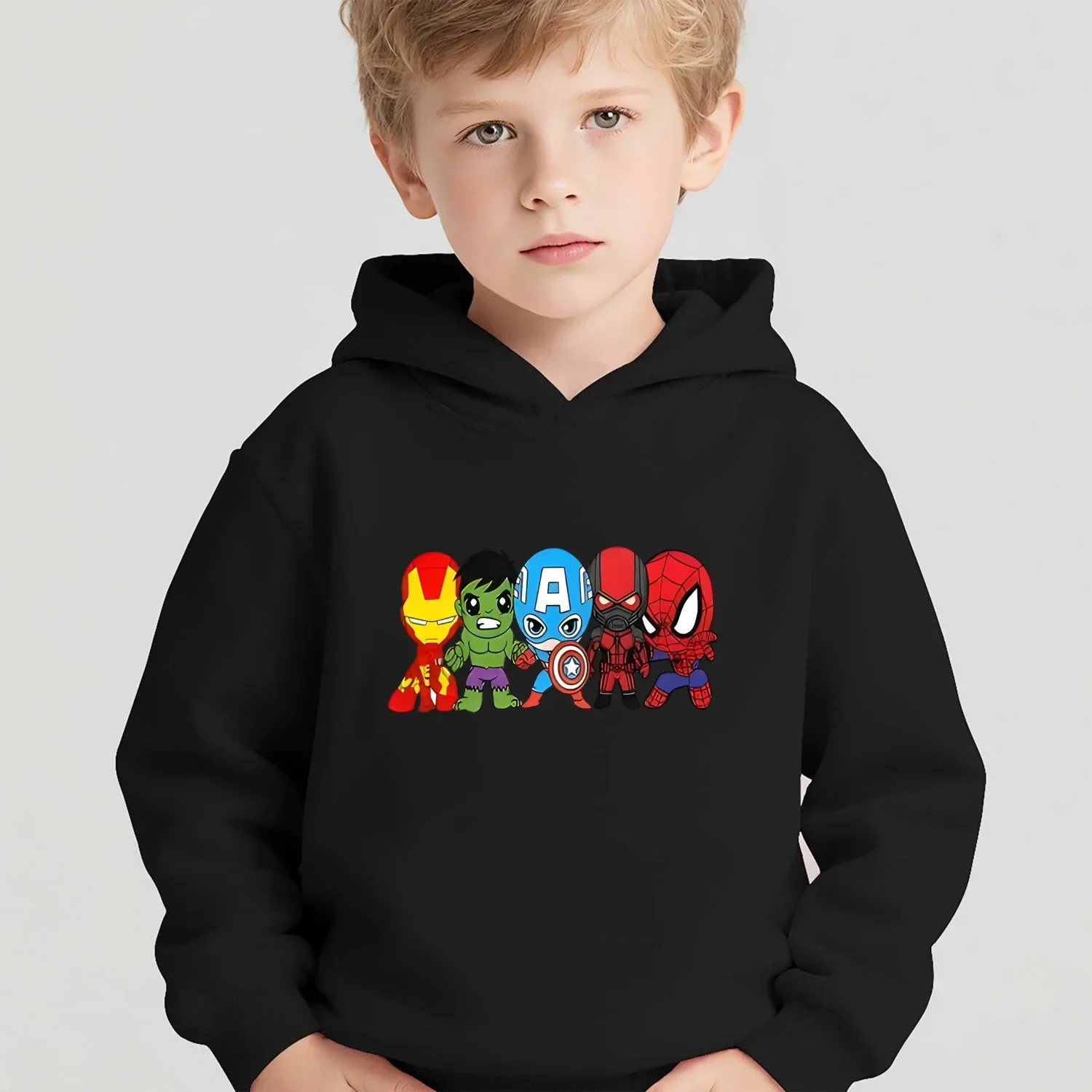 

Marvel Superheroes Handsome Pattern Boys Hoodie Children's Autumn and Winter Outdoor Leisure Warm Long Sleeve Clothes
