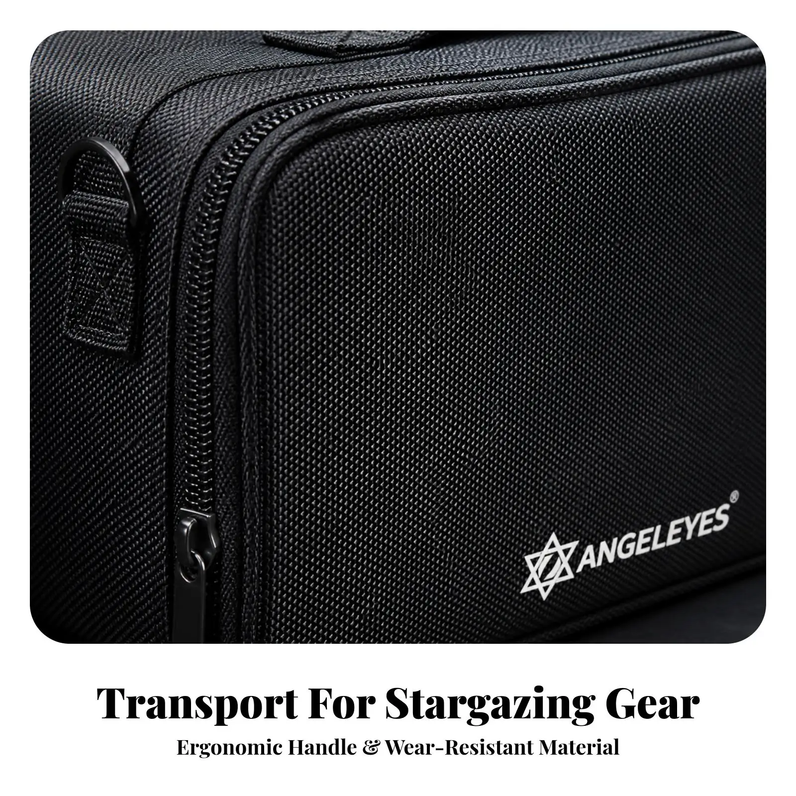Black Rectangular Telescope Eyepiece Bag for Binoculars Harness Chest Pocket with Top Handle Portable