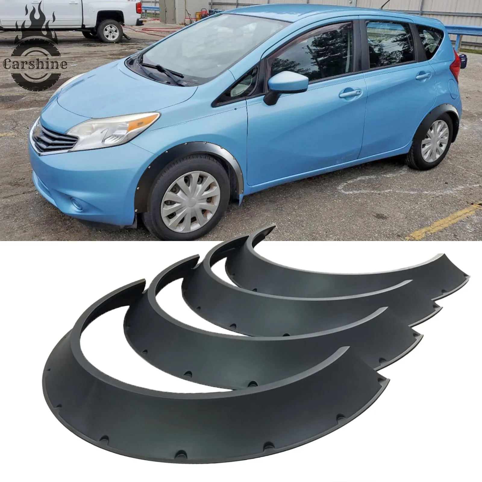 

Комплект из 4 расширителей колесных арок (фендеров) 840 мм для Nissan Versa, черные, в стиле Wide Body