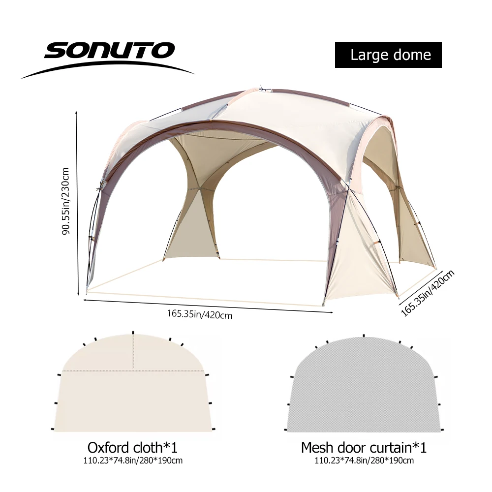 Grote 4-10 personen campingtent waterdicht winddicht zonnescherm anti-muggen 210D Oxford voor buiten familie strand wandelen