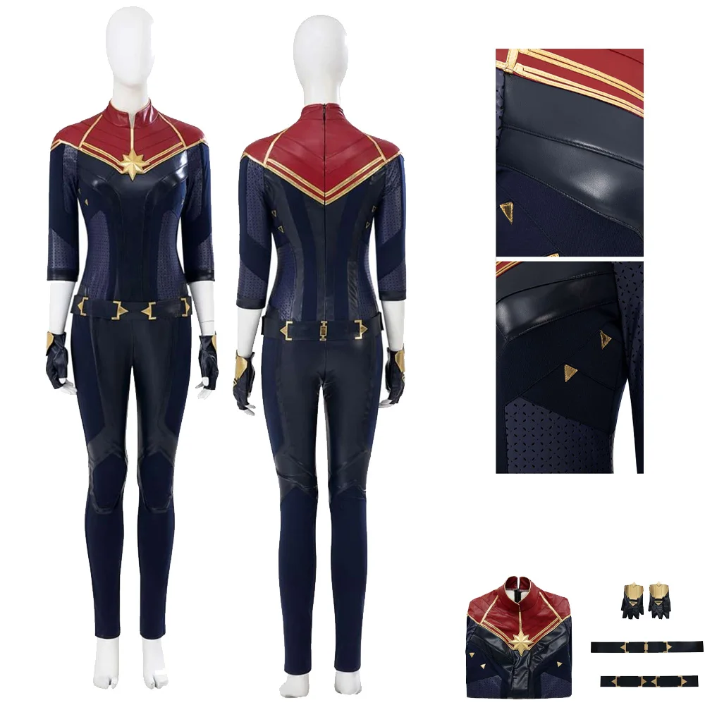 

Carol Cos Danvers Cosplay Female Costume Jumpsuit Movie Role Play Clothes for Adult Women Outfits Halloween Carnival Party Suit