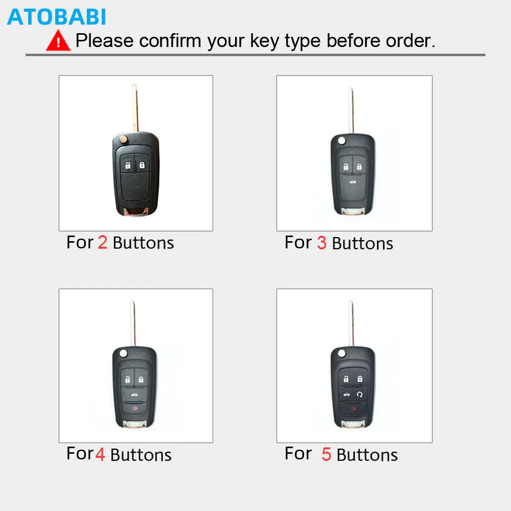 Leather Car Key Case For Chevrolet Camaro Cruze Malibu Impala Equinox Sonic Spark 2 3 4 5 Buttons Folding Remote Protector Cover view 2