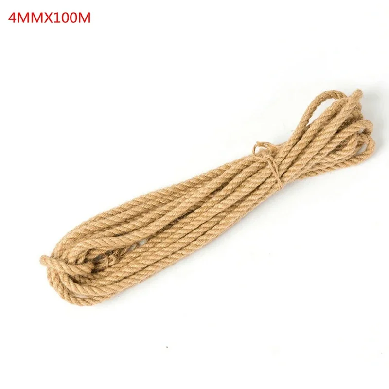 0.15 Inch 4mm DIY Natural Jute Hemp Rope Retro Style Craft Cord  Braided Rope Wedding Christmas Party Decoration Accessories