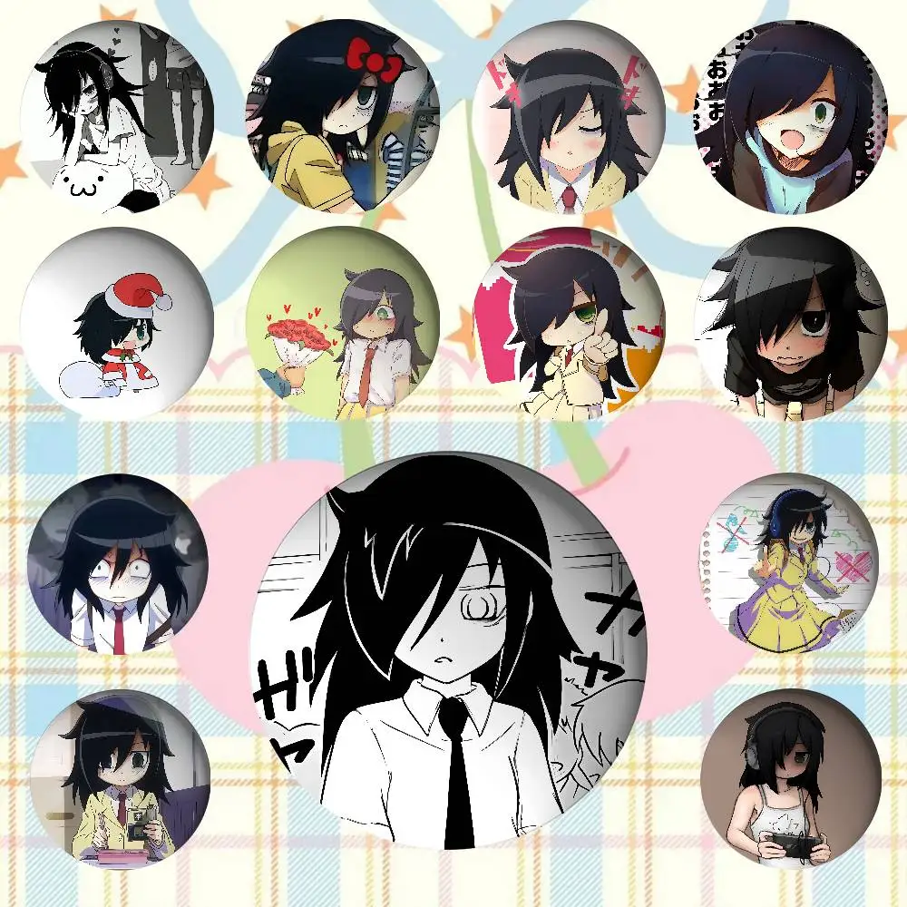 

Cute K-Tomoko Kuroki-S Round Exquisite Badge Brooches Creative Pins For Clothes Hat Backpack Gift Accessories