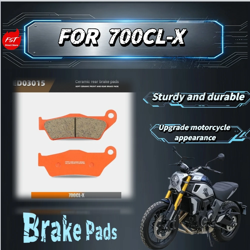 For CLX700 Ceramic Super Alloy Brake Pads High Temp Copper Backplate Soft Silent Friction Front Rear Brake Shoes