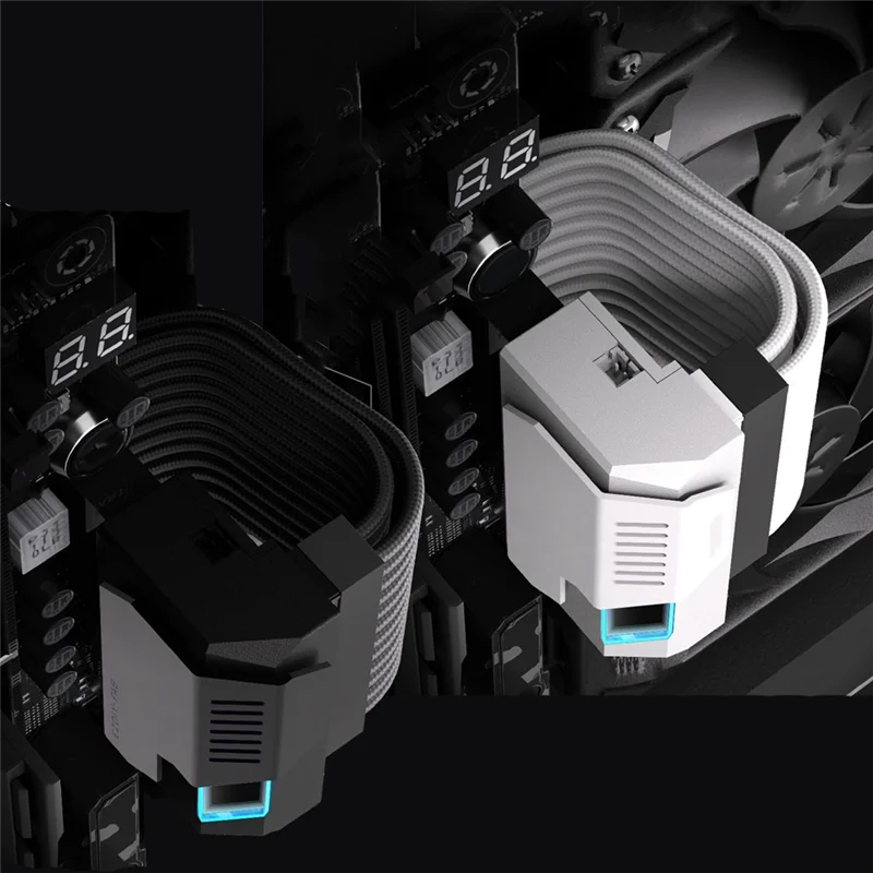 Adapter XB-ATX 24Pin ARGB 90 stopni, złącze zasilania 5V do płyty głównej komputera stacjonarnego, akcesoria do samodzielnego montażu komputera.
