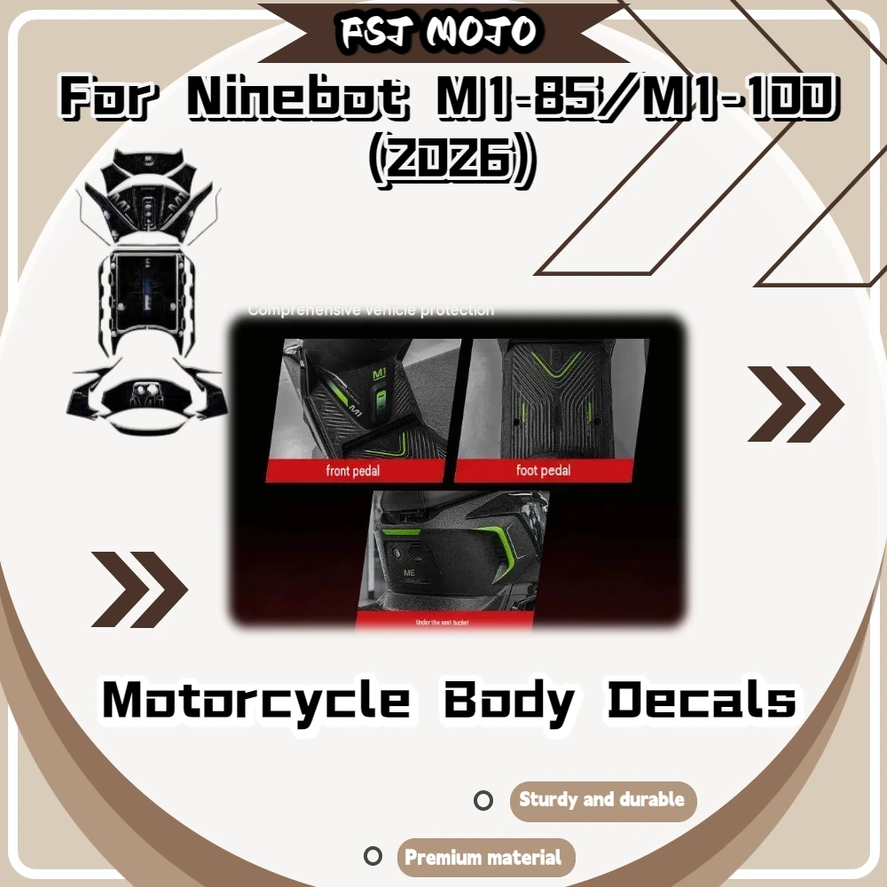 For Ninebot M1 85/100 2026 Thickened Footwell Protective Sticker Anti‑Scratch Peel‑and‑Stick Body Decal Mod Accessories