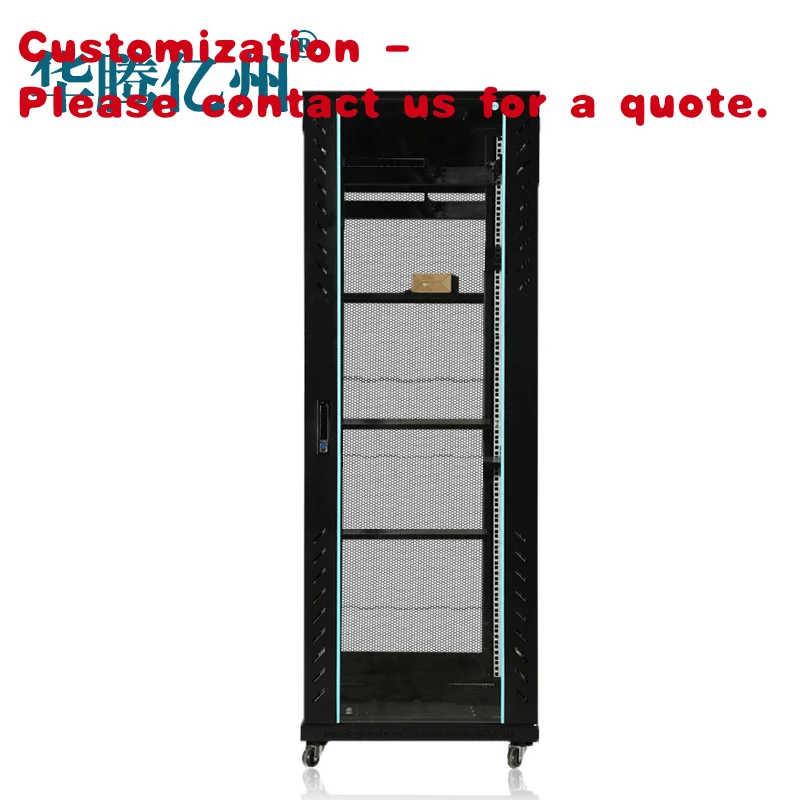 custom.42U DDF Telecom Server Rack Mesh Door 19-Inch Steel Cabinet Front Glass Door Floor Standing Internet Server Rack