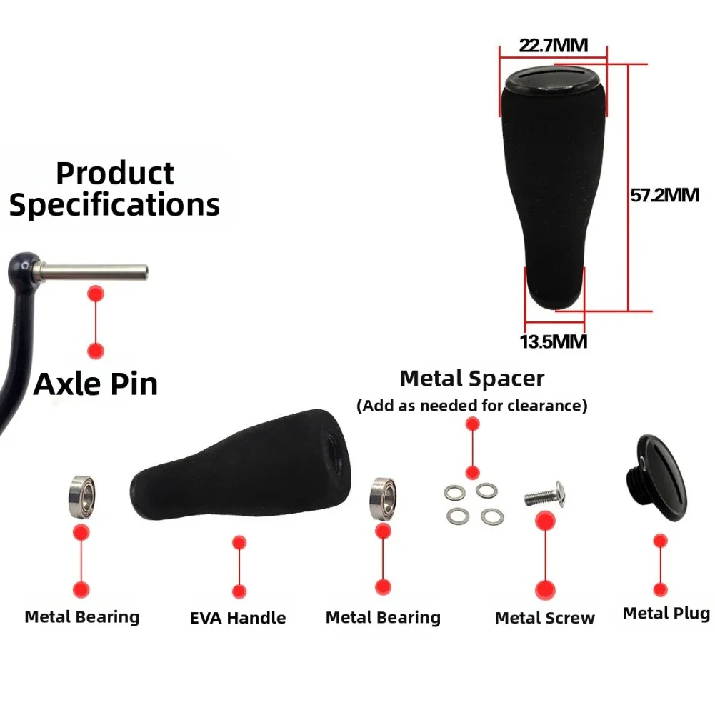 EVA Knob Replacement Parts Fishing Tool 57.2*22.7mm Baitcasting Knob Compact Design Easy Installation Precision Machining view 2