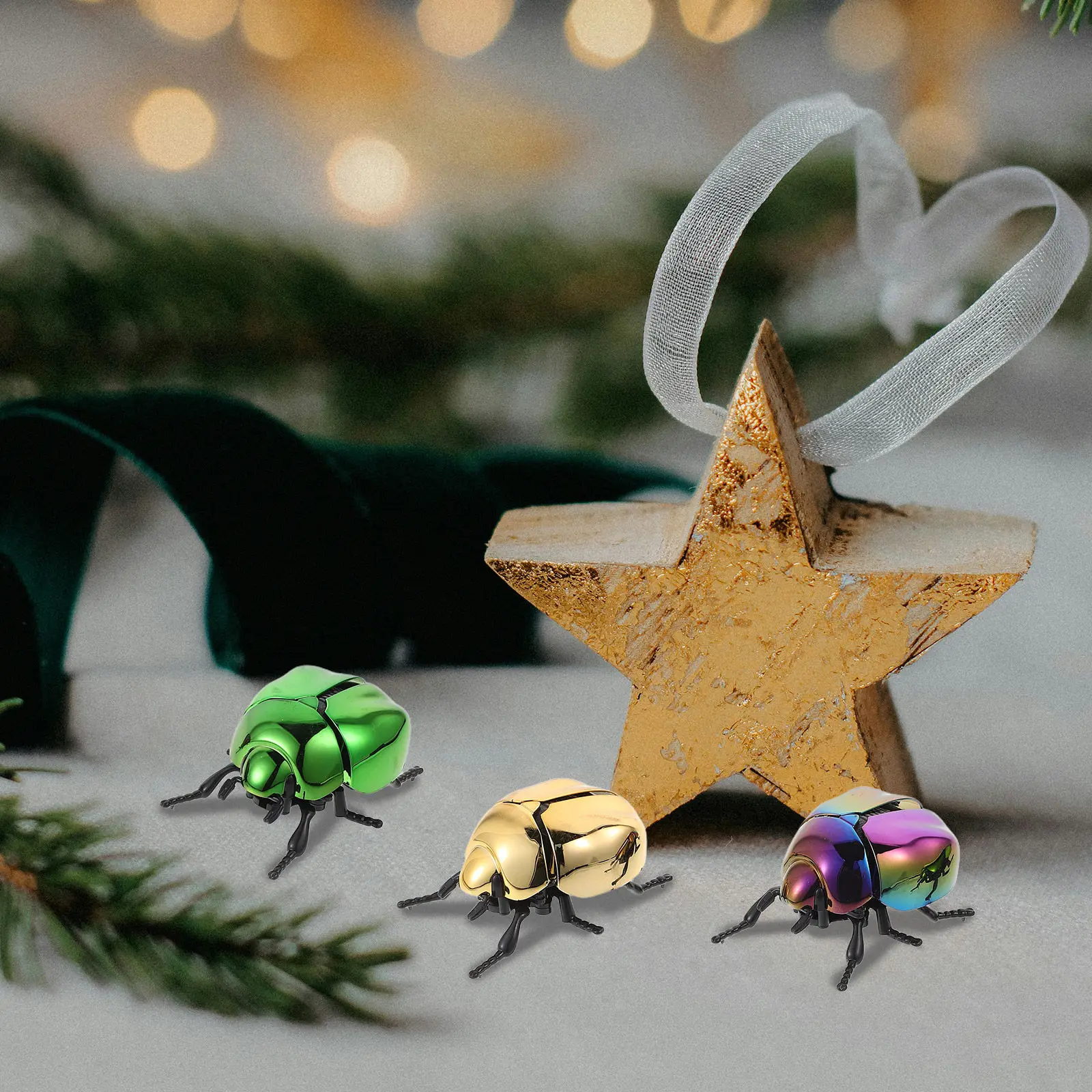 

Набор из 3 реалистичных заводных жуков с движущимися головой и хвостом, развивающие игрушки для игр на улице и в помещении, пластиковые модели жуков