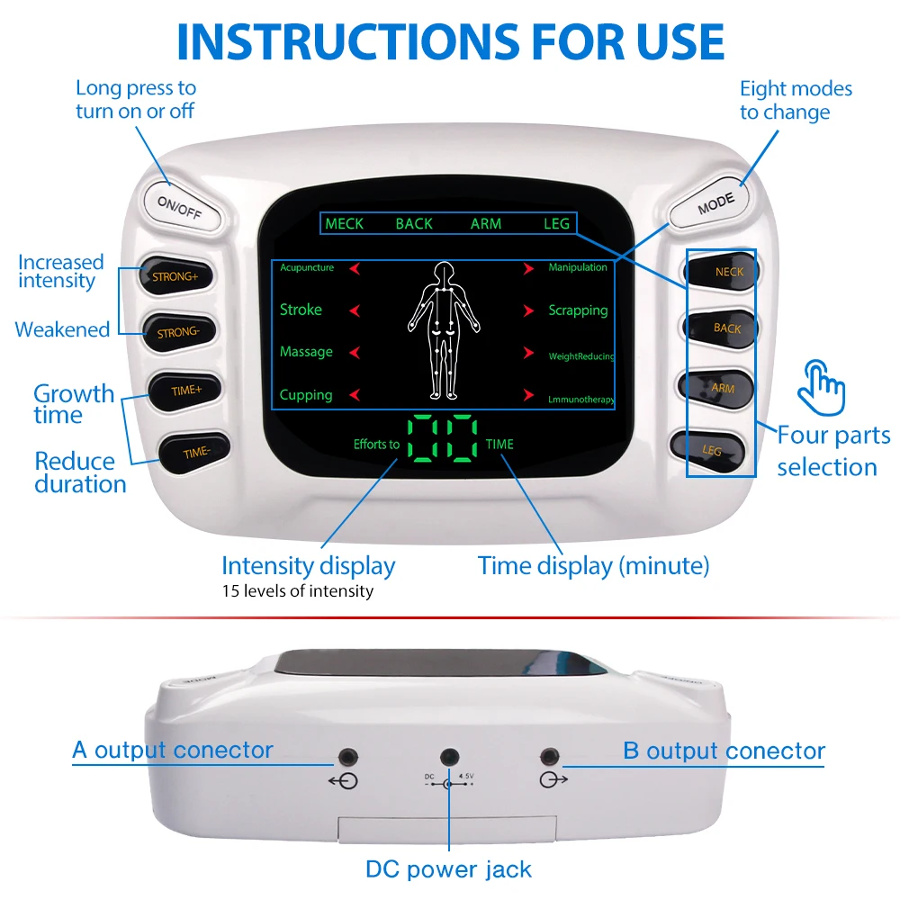 Electrostimulator Physiotherapy TENS Machines Eletric Compex Muscle Stimulator EMS Pulse Acupuncture Best Massager For Body Pads