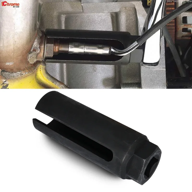 22mm Oxygen Vacuum Lambda Sensor Removal Socket Black Narrow Mouth Kit Car Tools 1/2 Drive 8mm Slot CR-V Steel