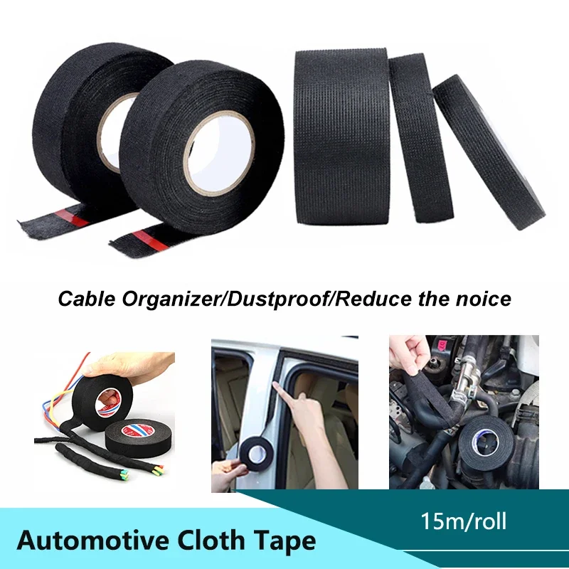 High Temperature Resistant Automotive Wiring Fabric Cloth Tape Electrical Wire Wrap Waterproof Cable Organizer Adhesive Tape