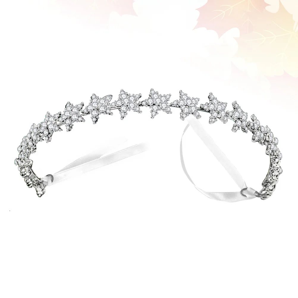 

Water Drill Tiara Crown Bridal Wedding Hair Accessory Crystal Star Design Elegant Headpiece For Women Party Engagement