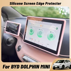 For BYD DOLPHIN MINI Car Central control screen Silicone protective sleeve Navigation Screen Protective Frame Cover Accessories