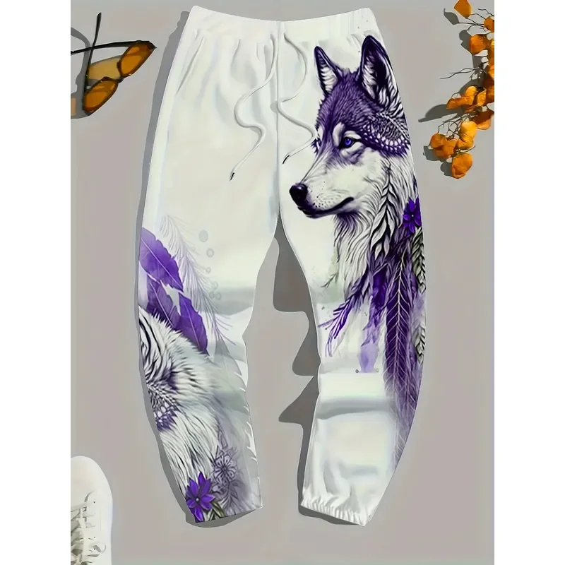 2026 Men Fashion Animal Print Pants Casual Breathable Comfortable Trousers with Pockets for Walking Daily Wear Gift for