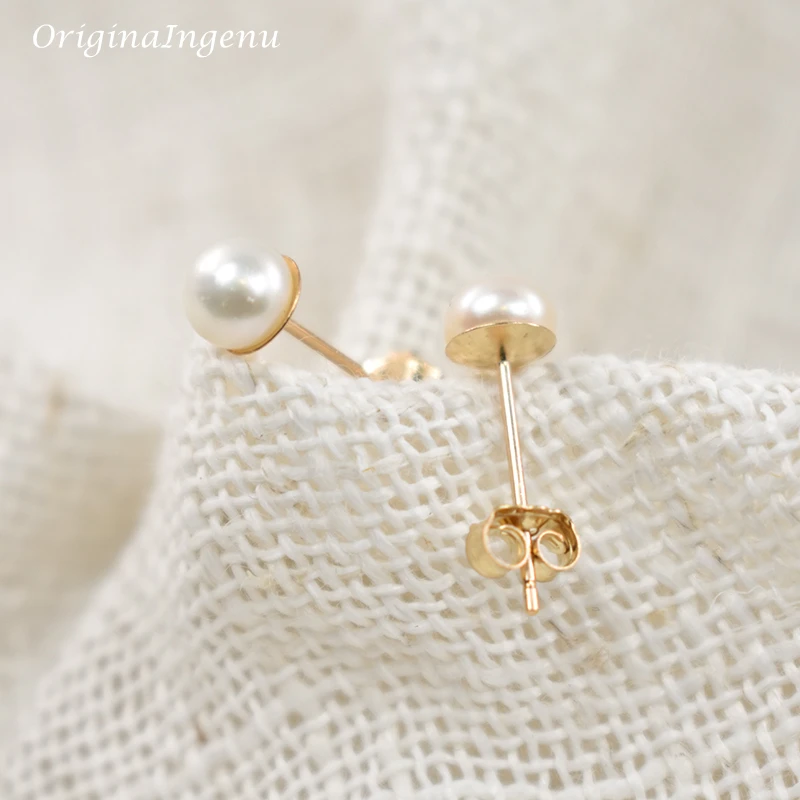 14K Gold Filled Tiny Freshwater Pearl Stud Earrings Tarnish Resistant Earrings Dainty Jewelry Women Earrings Waterproof Jewelry