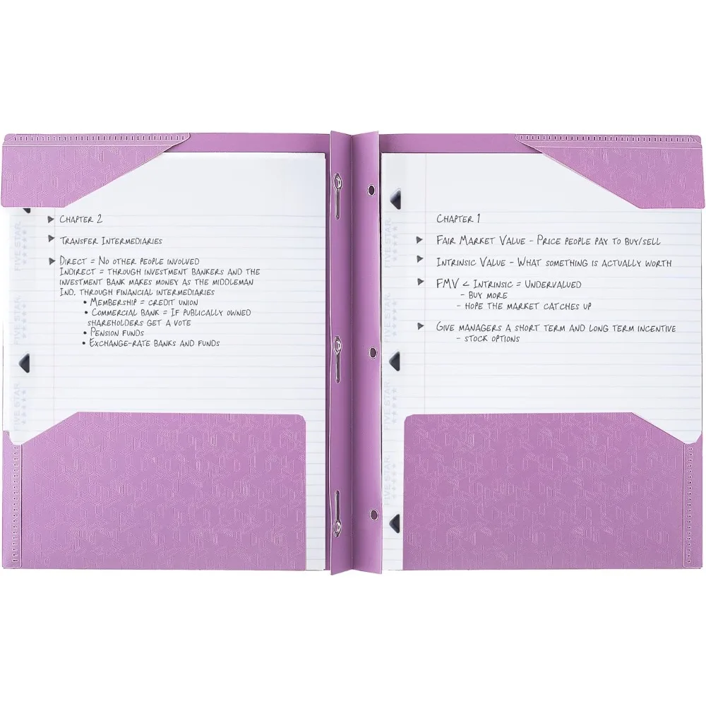 2 Pocket Folder Plastic Poly Presentation Report Cover with Secure Stay Put Tabs and Prong Fasteners for 8.5 x 11 Letter Size Paper School Office Supplies Organizer Binder Portfolio Document Holders in Amethyst Purple view 3