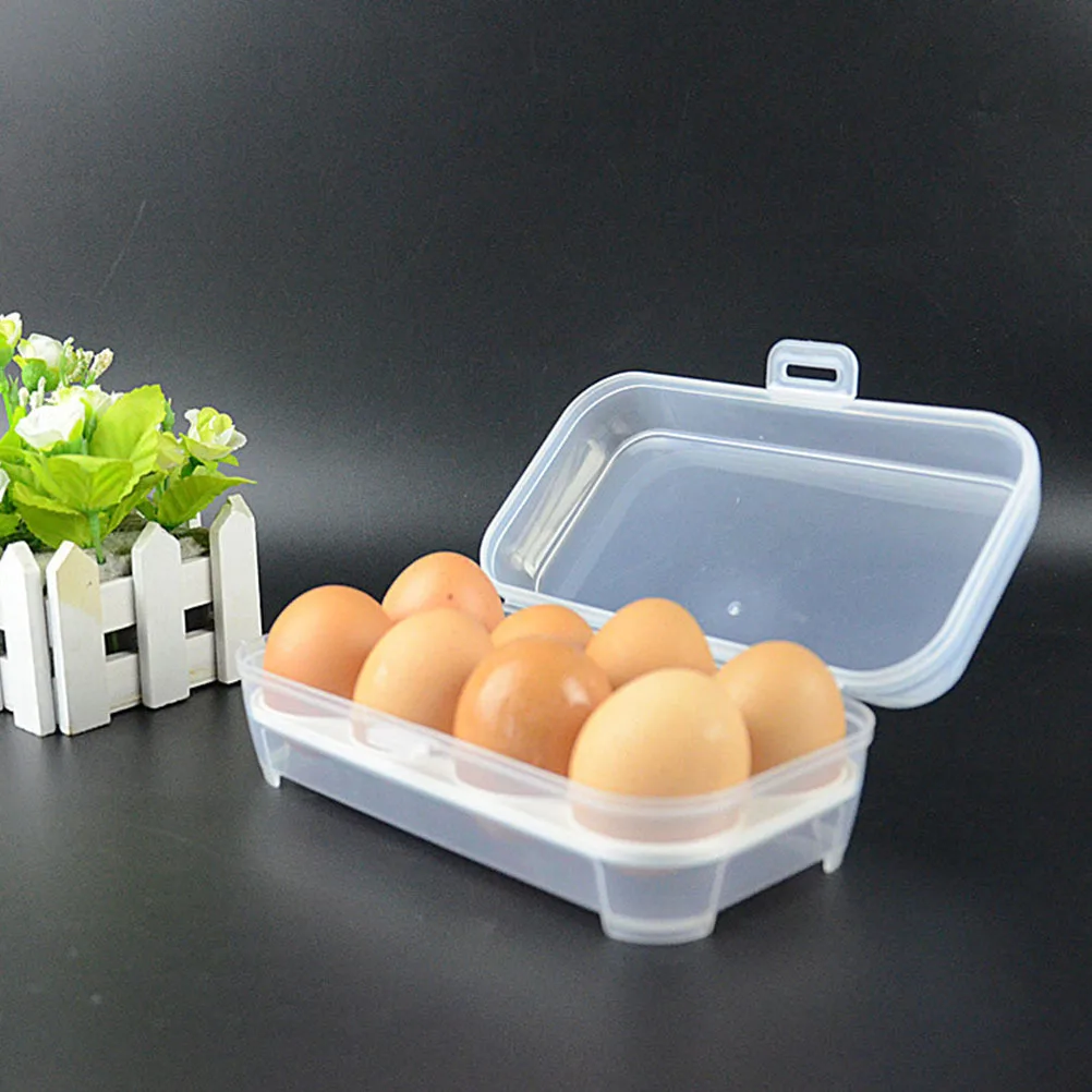 

2Pcs Refrigerator Egg Storage Box Compact Space Saving Egg Tray Protective Holder for Kitchen Fridge Organization