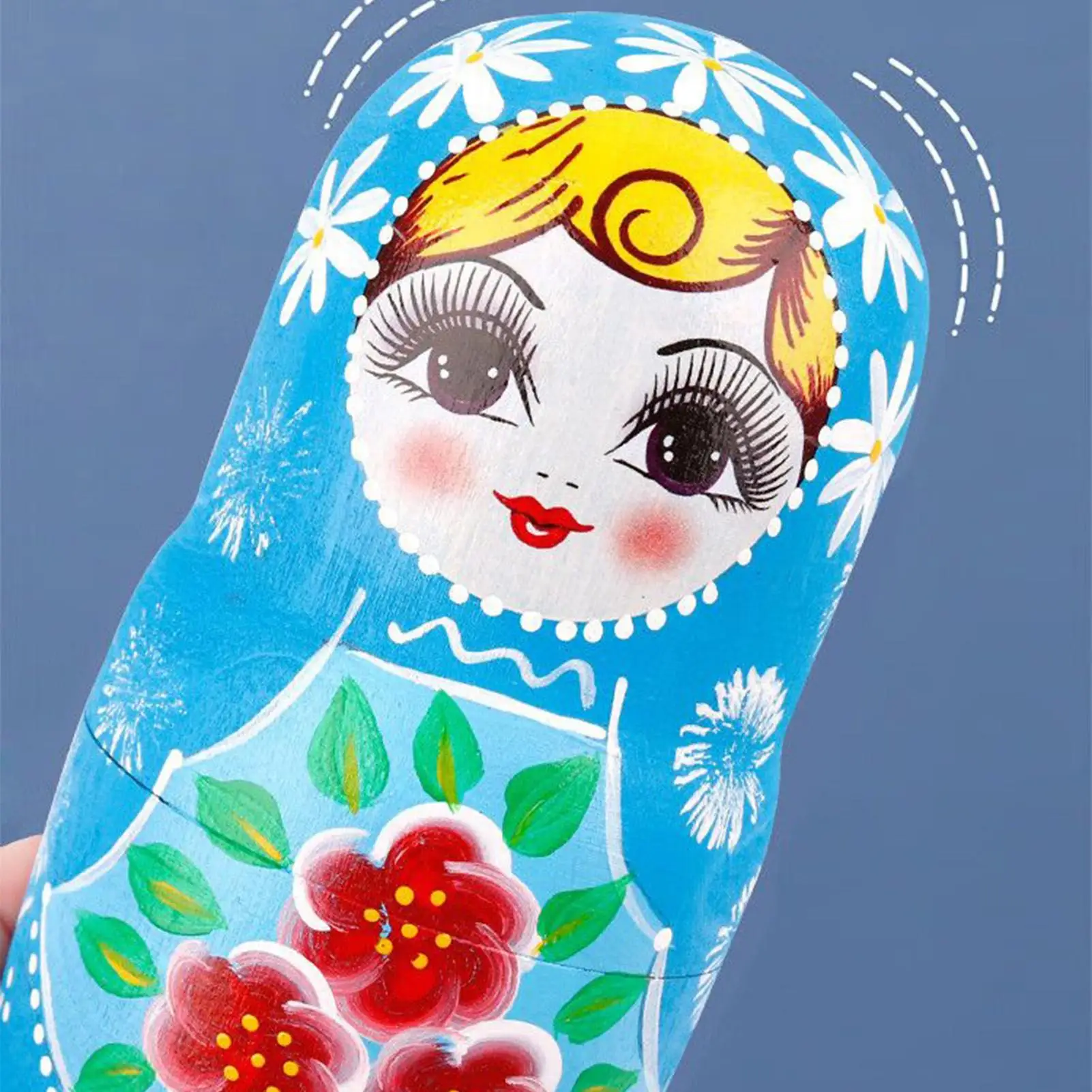 Bonecas russas de 10 peças, desenhos animados, artesanais, de madeira, educacionais, bonecas russas, empilháveis, brinquedos para aprendizagem, educação