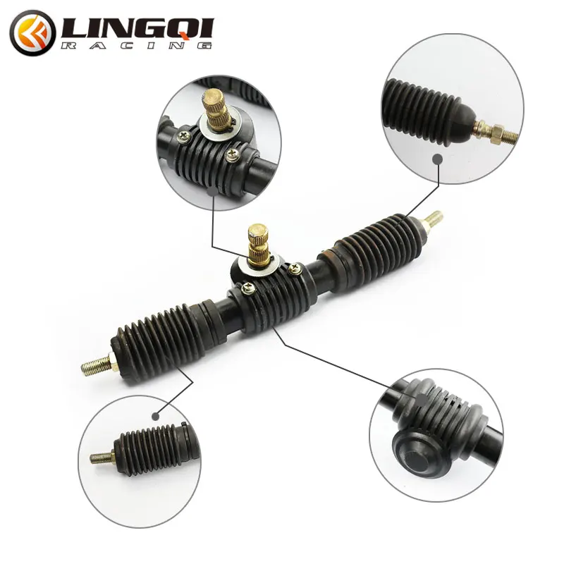 LINGQI RACING Go Kart Steering Wheel Rack Suspension System 315mm-535mm For ATV Quad Buggy Electric 110cc 125cc 150cc Parts