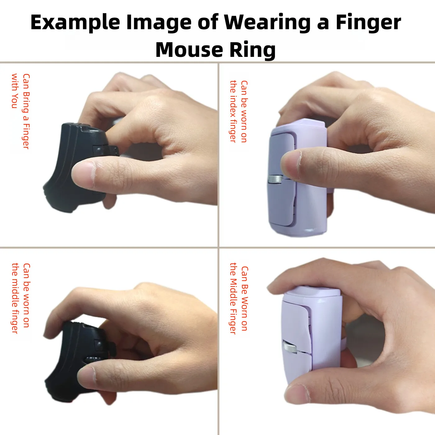 Mini Lazy Finger Mouse Dual Mode 2.4G Bluetooth Wireless Rechargeable 1000DPI Horizontal Vertical Dual Use Portable Office Mice