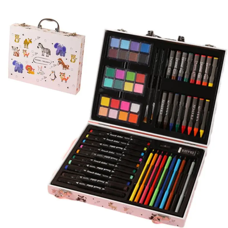 Kids Drawing Kit Professional DIY Drawing Pencils Coloring Set Case Portable Montessori Children Painting Sets Educational Toys