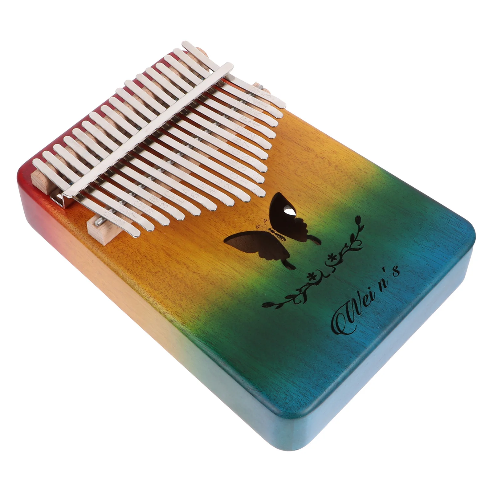 

1Set 17-Key Thumb Piano Mini Kalimba with Engraved Scale Solid Wood Finger Instrument for Kids Beginners Portable Musical Gift