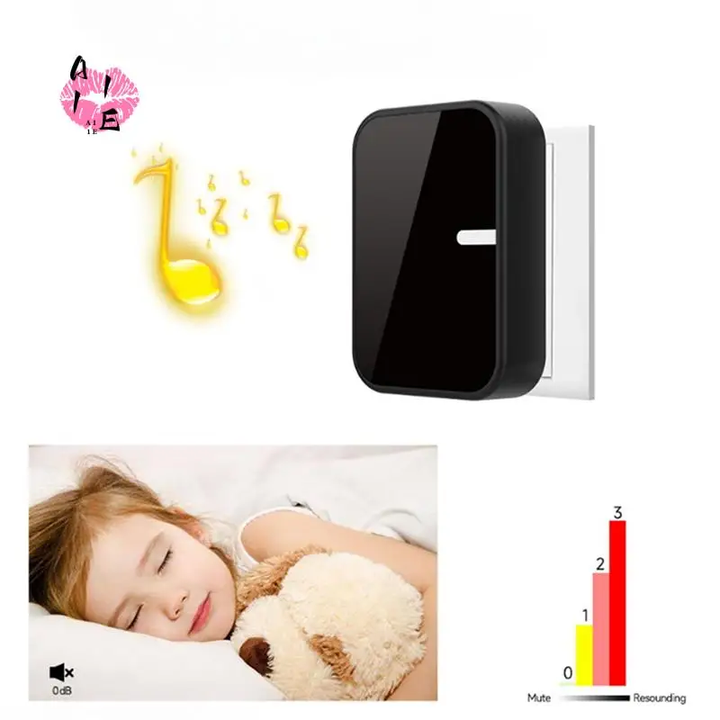 

A11E-Smart Doorbell Self Powered Doorbell Wireless Doorbell Battery Free Waterproof 200 Meter Ultra Long Distance(EU Plug)