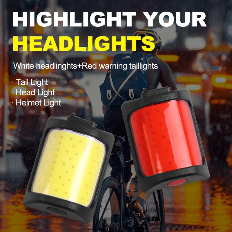 X-TIGER Cycing Tail Lights Curved Surface Lamp Type-C Charging ABS Road Bike Carrier Light Bicycle Rear Lights For Helmet