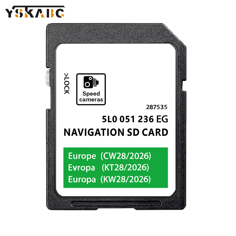 

for Skoda Amundsen MIB2 SAT NAV SD Card 32GB Europe UK 2026 5L0051236EG Navigation Maps Germany France