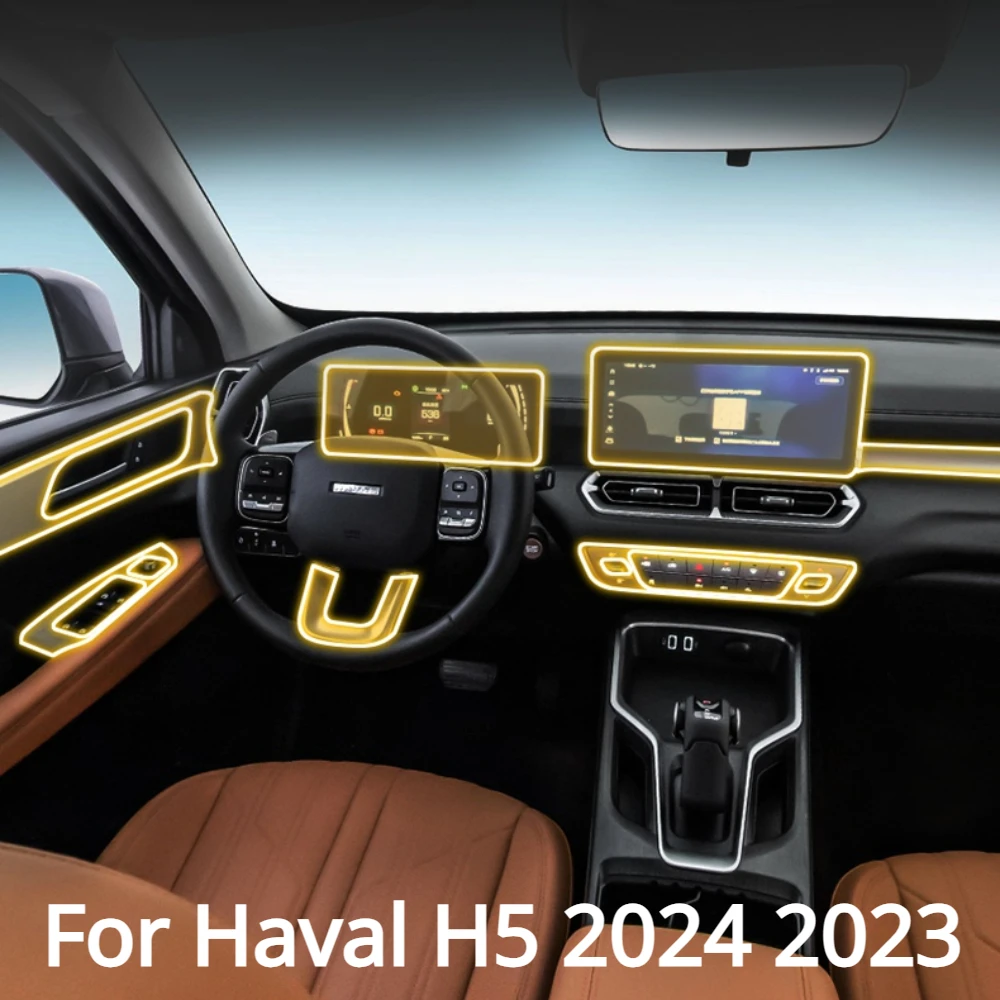 For Haval H5 2024 2023Interior Accessories film transparent TPU Navigation Gear Panel Center Console Anti-scratch resist Sticker