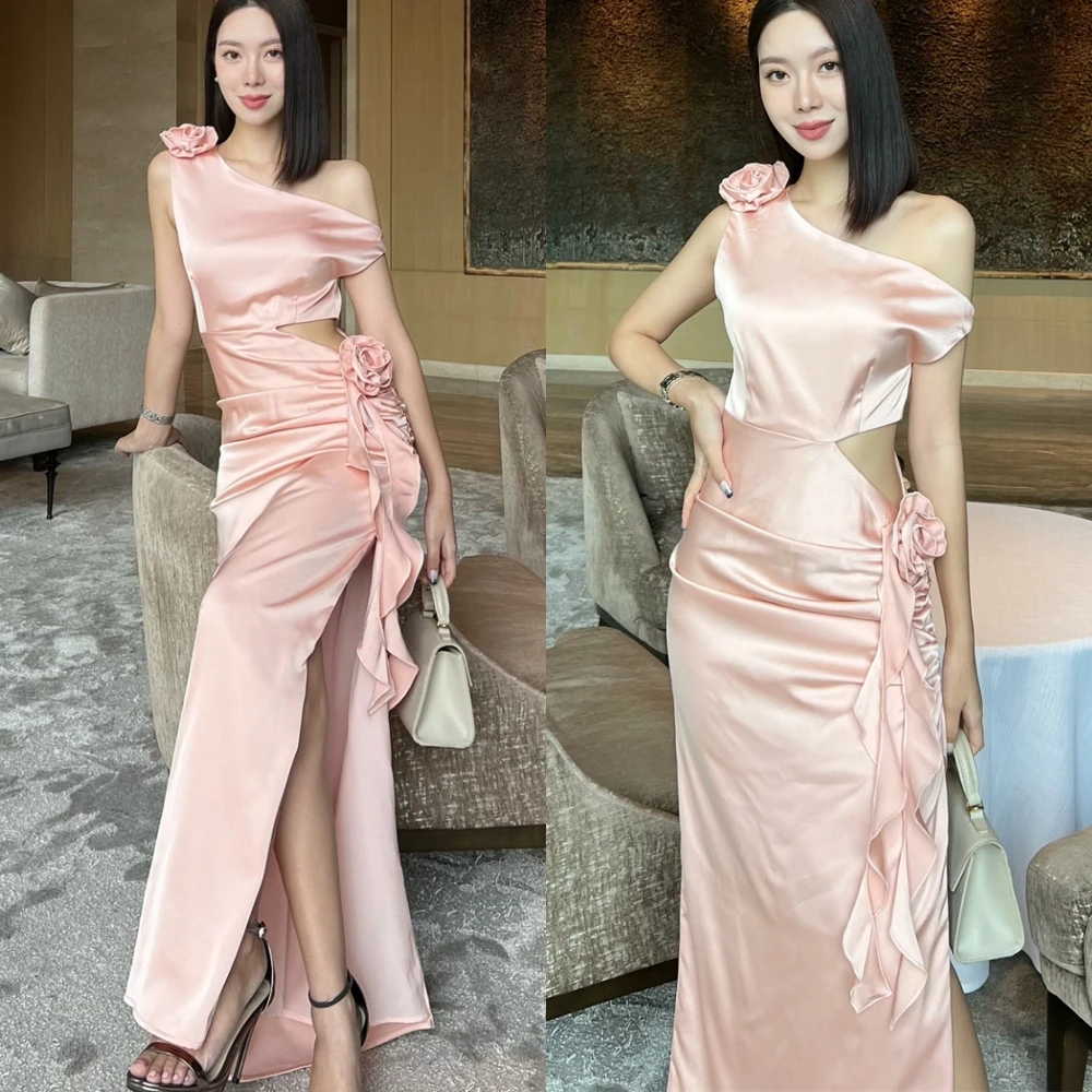 تخصيص قبالة الكتف الساتان مستقيم الجانب الشق مساء اللباس مزاجه حزب فساتين أزياء فساتين المناسبات الخاصة