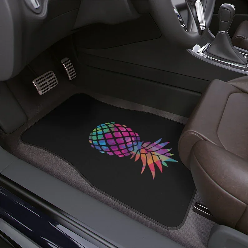 Rainbow Pineapple BDSM Fetish Kink Cuck Hotwife Swinger LGBT - Car Floor Mats, 1pc