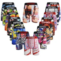 Fashion Sexy Men Boxers Underwear Boxershorts Print Man Underpants Panties Innerwear Mens Trunks Male Boxer Briefs Breathable