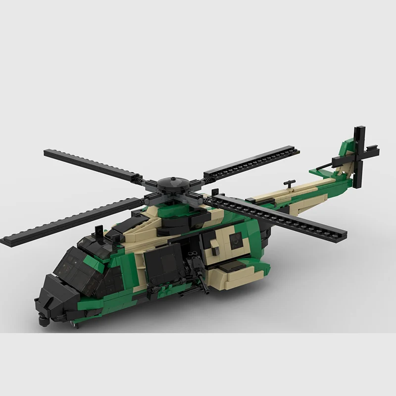 NH-90 Multi-Purpose Helicopter Model MOC Building Bricks War Equipment Modular Technology Gifts Holiday Assemble Children Toys