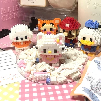 Disney 108 style Stitch LinaBell Hello Kitty Building Blocks Princess Cartoon Figrues Bricks Children's Assembly Toys Model Gift 51