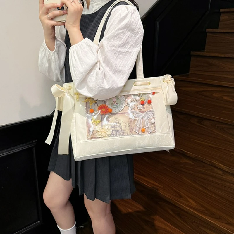 

Daily Commuting Crossbody Bag Versatile Large Capacity Single Shoulder Bag School Style Cute Ita Bag