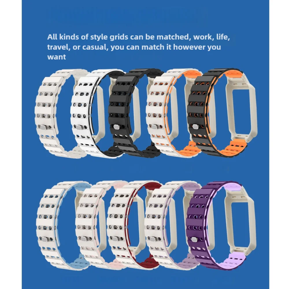 Спортивный магнитный ремешок для часов для Huawei B 6 6Pro 6NFC Honor B6 7 с силиконовым воздушным отверстием, быстросъемный дышащий ремешок для умных часов