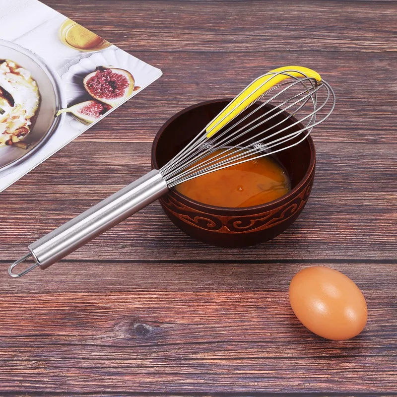 Stainless Steel Balloon Wire Whisk With Silicone Spatula, Egg Whisk For Mixing Whisk, For Stirring / Cooking Baking