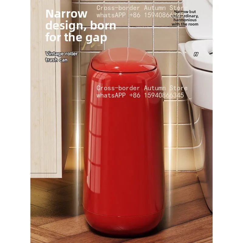 Toilet trash can crevice household with cover high value living room toilet narrow seam special waste basket