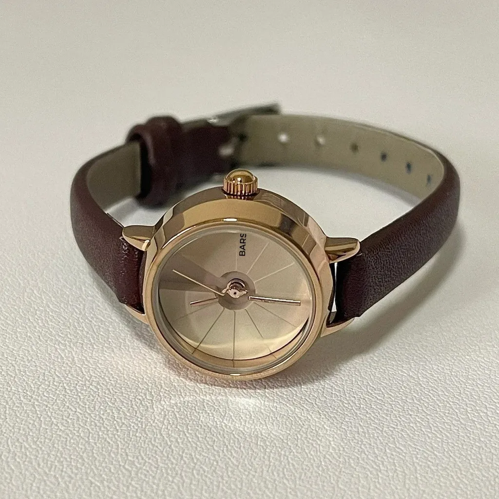 Correa de reloj con esfera pequeña para mujer de PU circular de lujo multifuncional