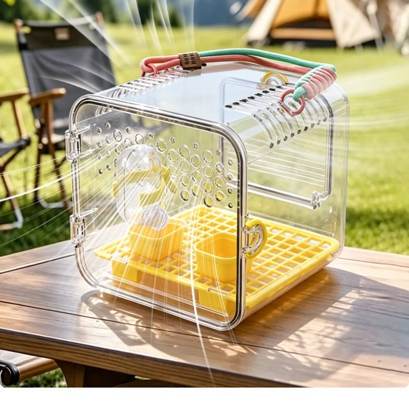 Parrot Travel Cage Portable Outdoor Carry Bag for Budgie Peony Viewing Handheld Bird Cage Bird Cage Cover Bird Cage Bird Hammock - view 6