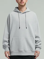 Cotton Pullove Hoodie Men Solid Color Tide Brand Long Sleeve Round Neck Hoodless Spring Autumn Terry Thin Coat Women Sweatshirt