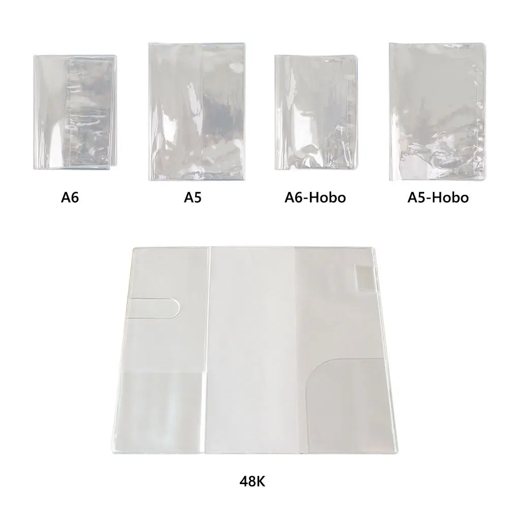 Durable A5/A6 Notebook Protective Sleeve PVC Waterproof Scrapbooking Cover Transparent Binder Protective Cover Agenda Planner