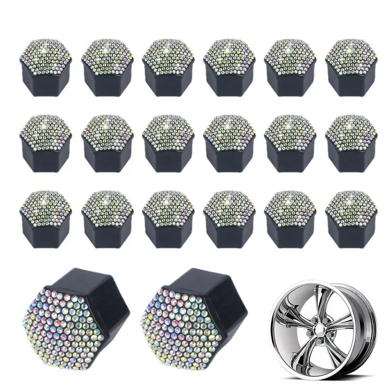

Wheel Nut Caps Shining Hub Screw Cover Set Of 20 Dust-Proof Rust-resistant Wheel Nut Cap For Car Removable Exterior Rim