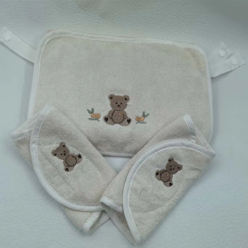 3Pcs/set Ins Korea Baby Bib Sucking with Chest Bite Towel Shoulder Cotton Waist Stool Accessories Towel Baby Carrier Saliva Tow