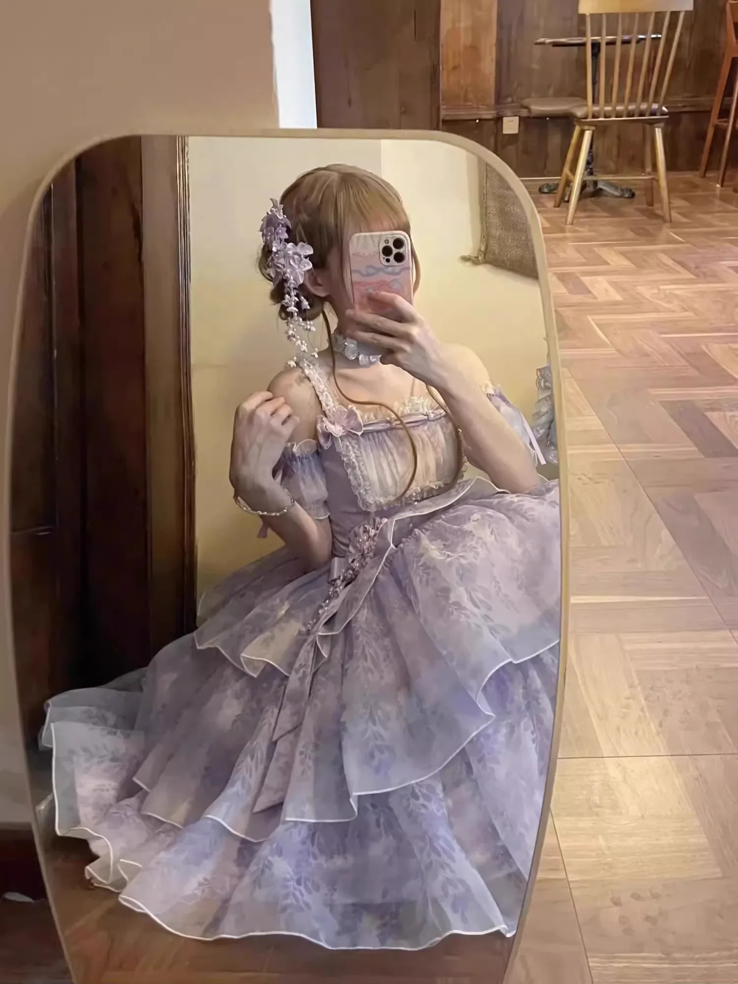 2025 nova cerimônia anfitrião elegante vestido de princesa lolita roxo cinta estudante dia vestido feminino crescido festa arte exame vestido