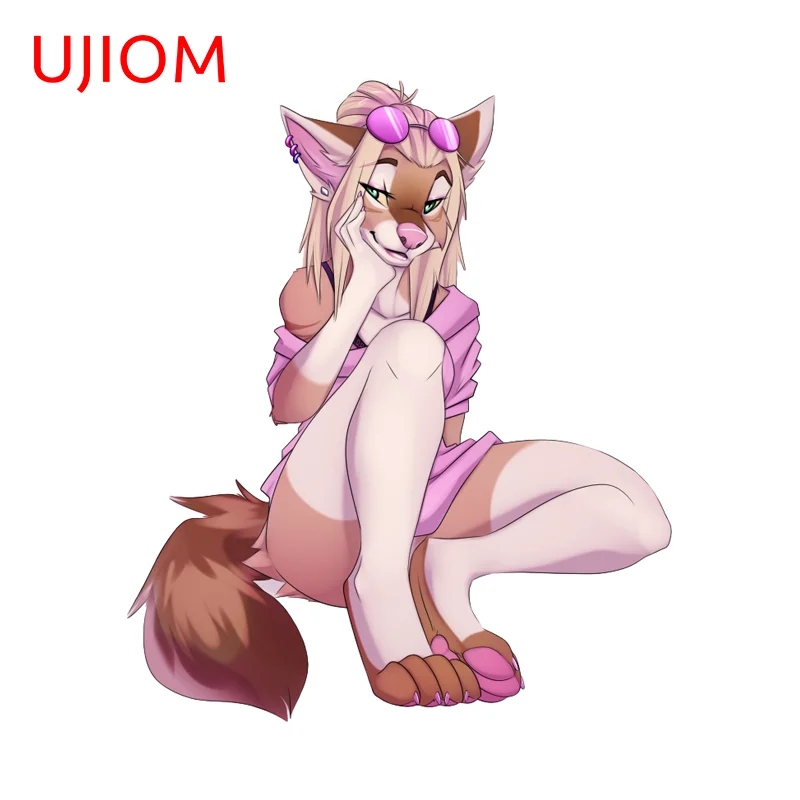 UJIOM Furry Character Wall Sticker Computer Cooler Occlusion Scratch Waterproof Vinyl Decal Fashionable Wallpaper Home Decor