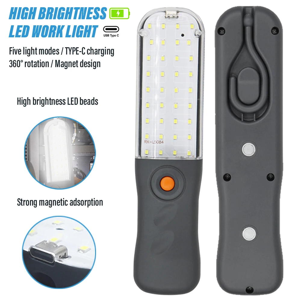 High brightness LED work light, Outdoor searchlight,Five light modes, With magnet design,Suitable for adventure, Outdoor